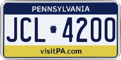 PA license plate JCL4200