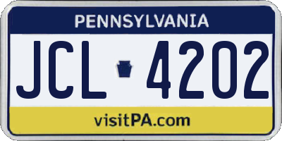 PA license plate JCL4202