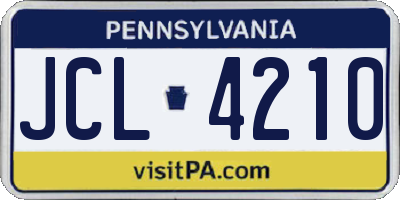 PA license plate JCL4210