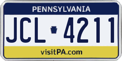 PA license plate JCL4211