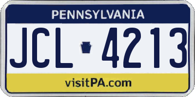 PA license plate JCL4213
