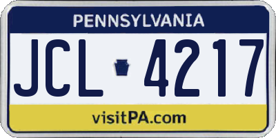 PA license plate JCL4217