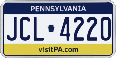 PA license plate JCL4220