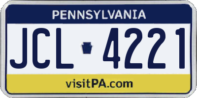 PA license plate JCL4221
