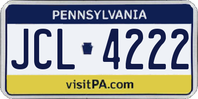 PA license plate JCL4222