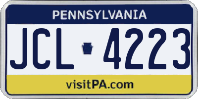 PA license plate JCL4223