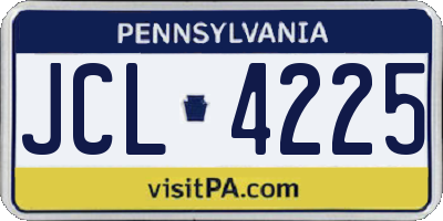PA license plate JCL4225