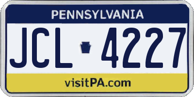 PA license plate JCL4227