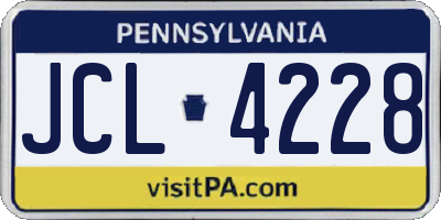 PA license plate JCL4228