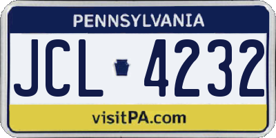 PA license plate JCL4232