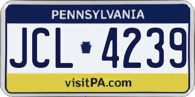 PA license plate JCL4239