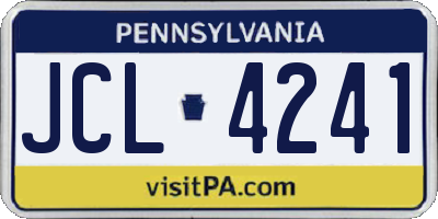 PA license plate JCL4241
