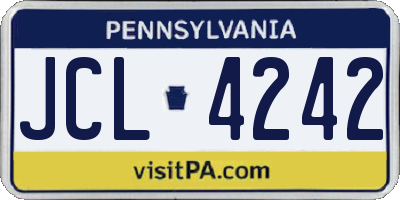 PA license plate JCL4242