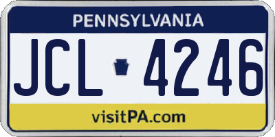 PA license plate JCL4246