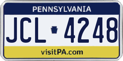 PA license plate JCL4248