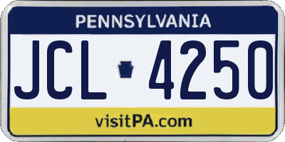 PA license plate JCL4250