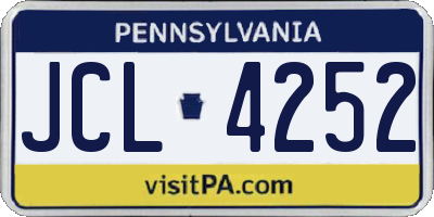 PA license plate JCL4252
