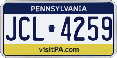 PA license plate JCL4259