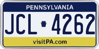 PA license plate JCL4262