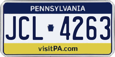 PA license plate JCL4263