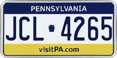 PA license plate JCL4265