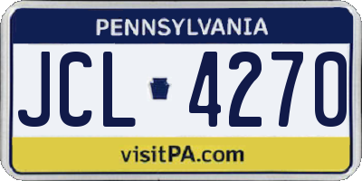 PA license plate JCL4270
