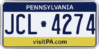PA license plate JCL4274