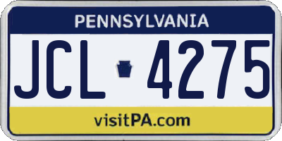 PA license plate JCL4275
