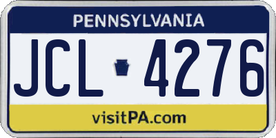 PA license plate JCL4276