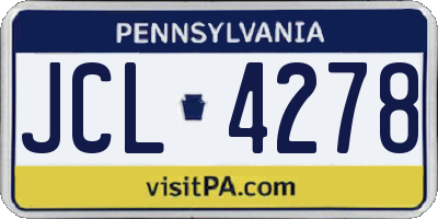 PA license plate JCL4278