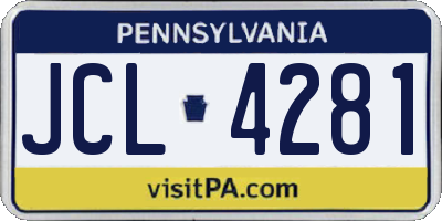 PA license plate JCL4281