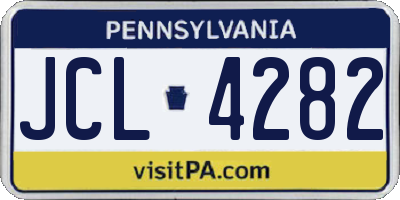 PA license plate JCL4282