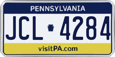 PA license plate JCL4284