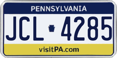 PA license plate JCL4285