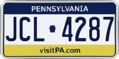 PA license plate JCL4287