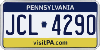 PA license plate JCL4290