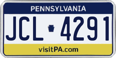 PA license plate JCL4291