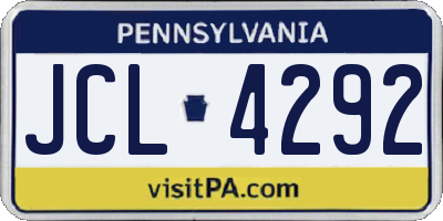 PA license plate JCL4292