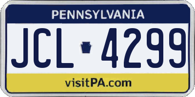 PA license plate JCL4299