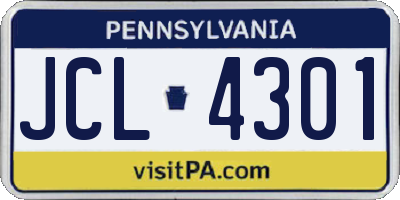 PA license plate JCL4301