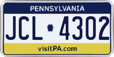 PA license plate JCL4302