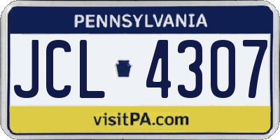 PA license plate JCL4307