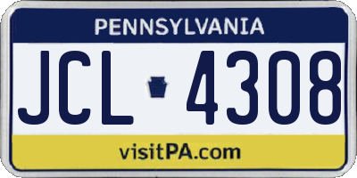 PA license plate JCL4308