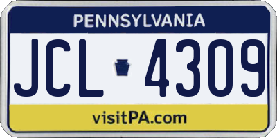 PA license plate JCL4309