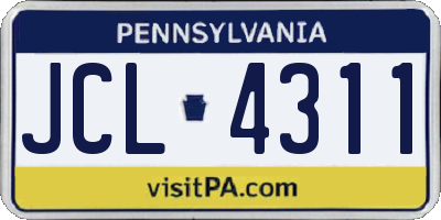 PA license plate JCL4311