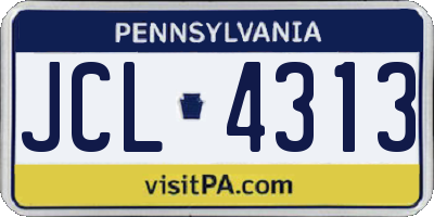 PA license plate JCL4313