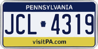 PA license plate JCL4319