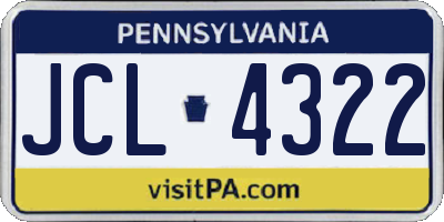 PA license plate JCL4322