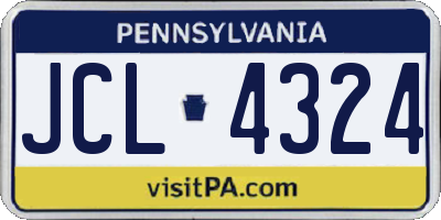 PA license plate JCL4324