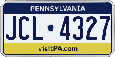 PA license plate JCL4327